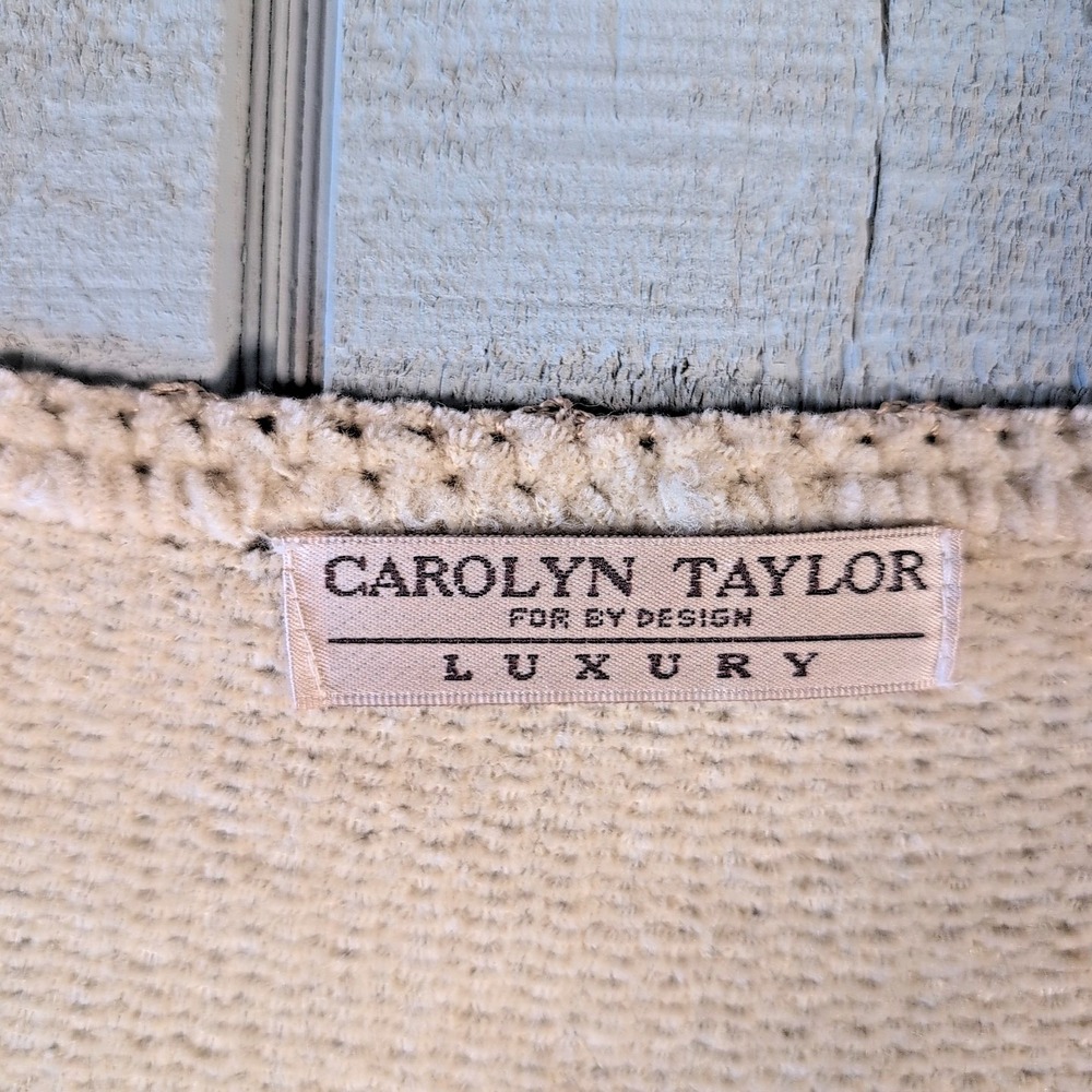 Carolyn Taylor Cardigan Sweater XL Beige Floral Long Cottage Cozy Egypt Jacket - Picture 4 of 8